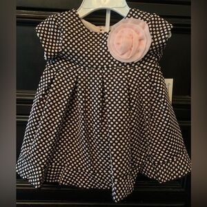 Pastourelle Black and White Polka Dot Dress